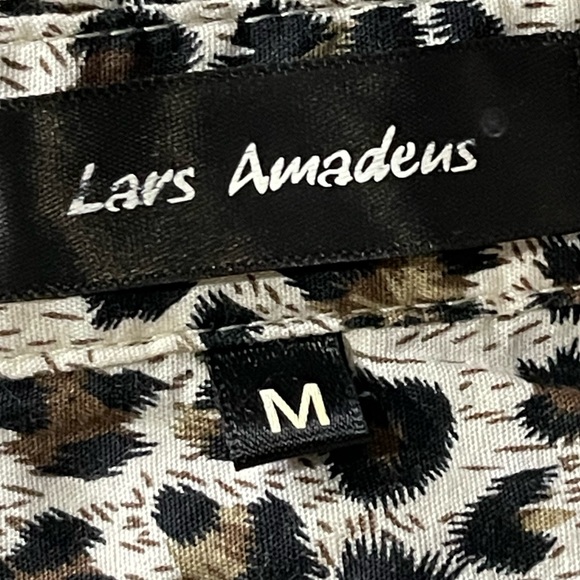 *Lars Amadeus Women's Leopard Print Button Down Shirt Sz M - Picture 11 of 12